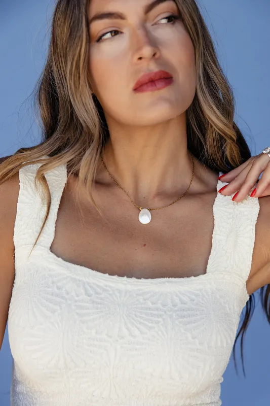 Gold Chain + Pearl Shell Droplet made by Roolee