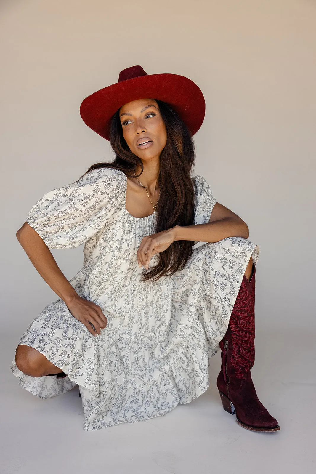 Before Dusk Puff Sleeve Dress sold by Roolee