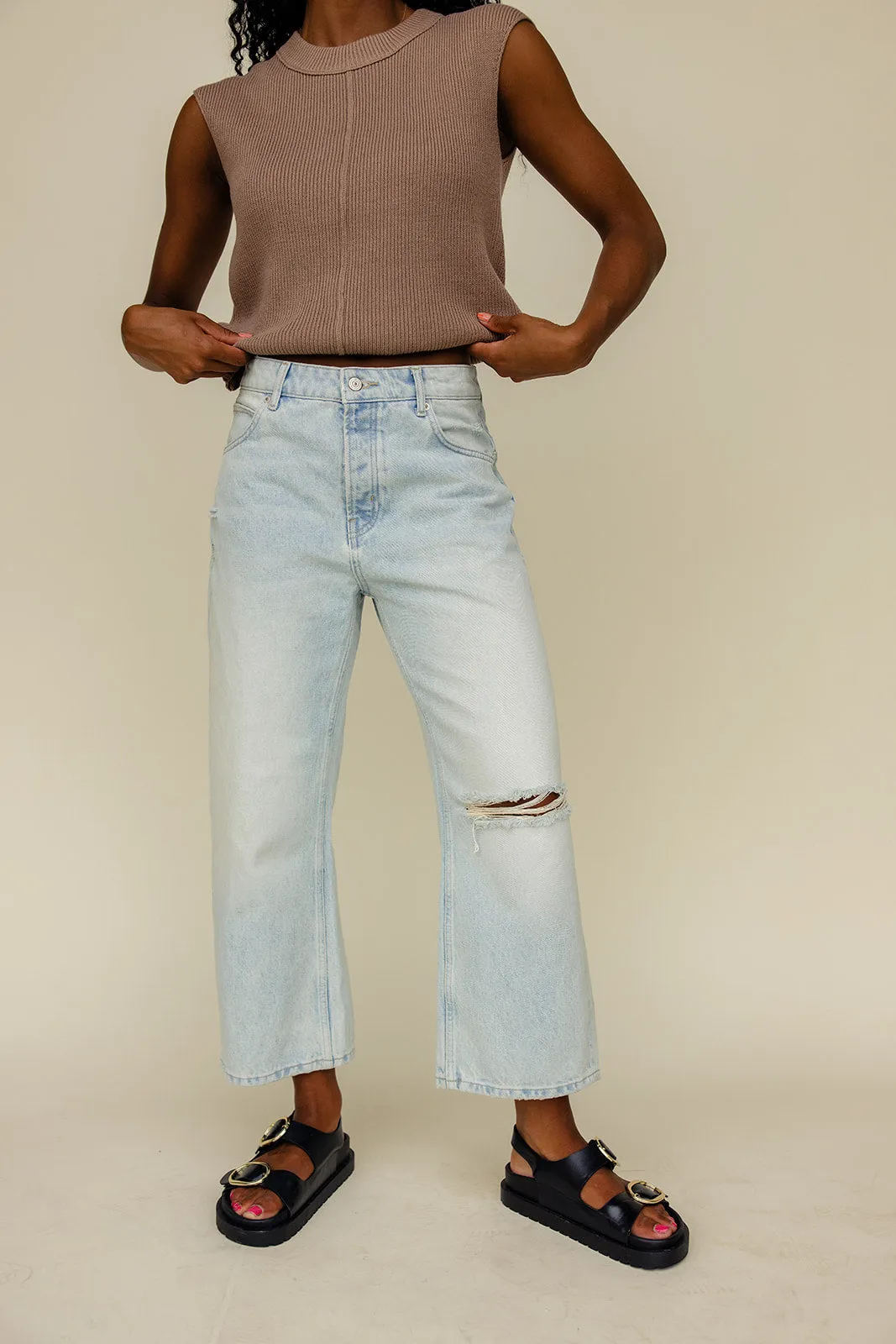 Free People Deep Trance Dropped Boyfriend Jeans sold by Roolee
