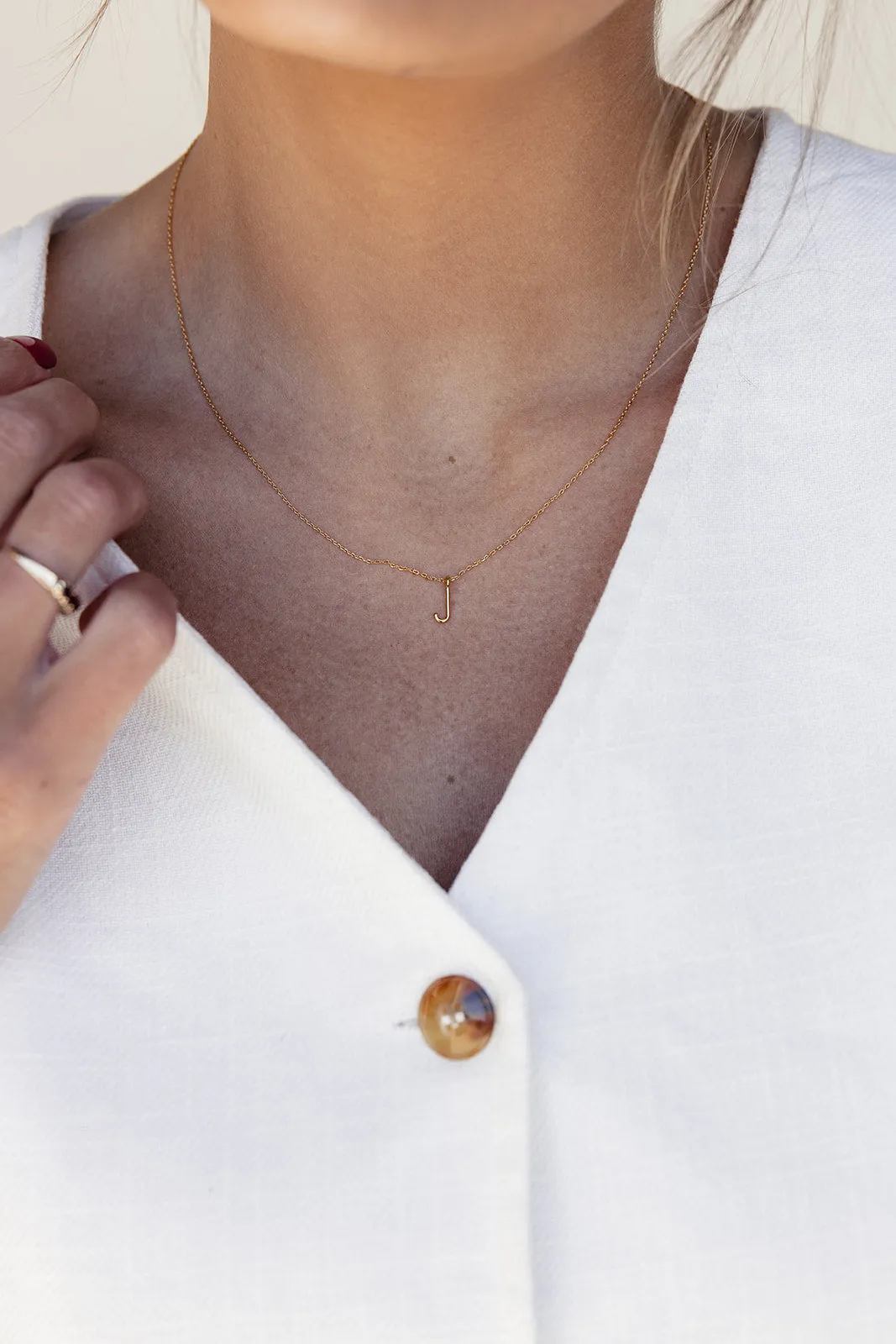 Gold Mini Letter Initial Necklace sold by Roolee product image thumbnail 2