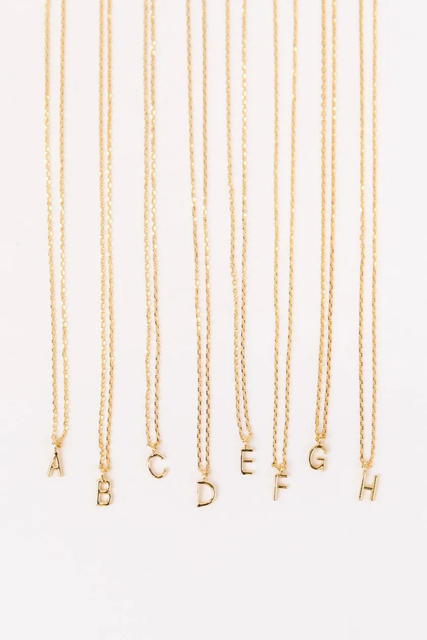 Gold Mini Letter Initial Necklace sold by Roolee product image thumbnail 5
