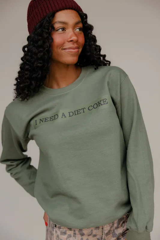I Need A Diet Coke Sweatshirt sold by Roolee