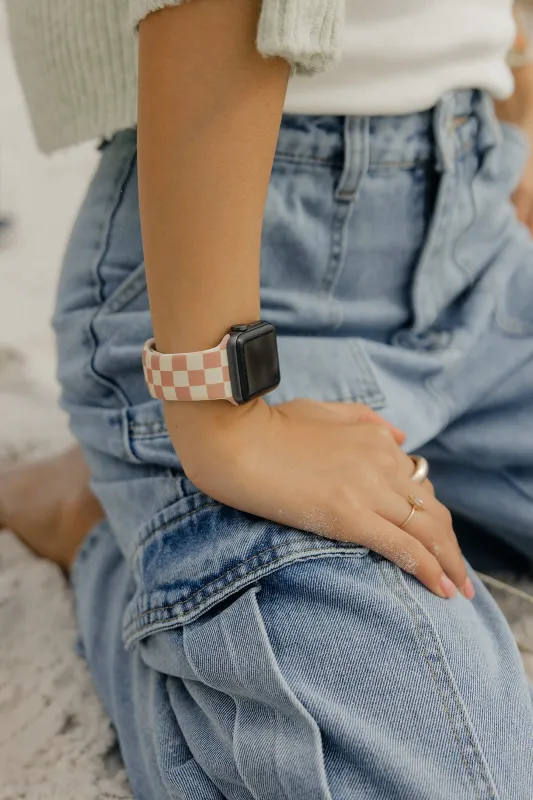 Blush Check Apple Watch Band made by Roolee