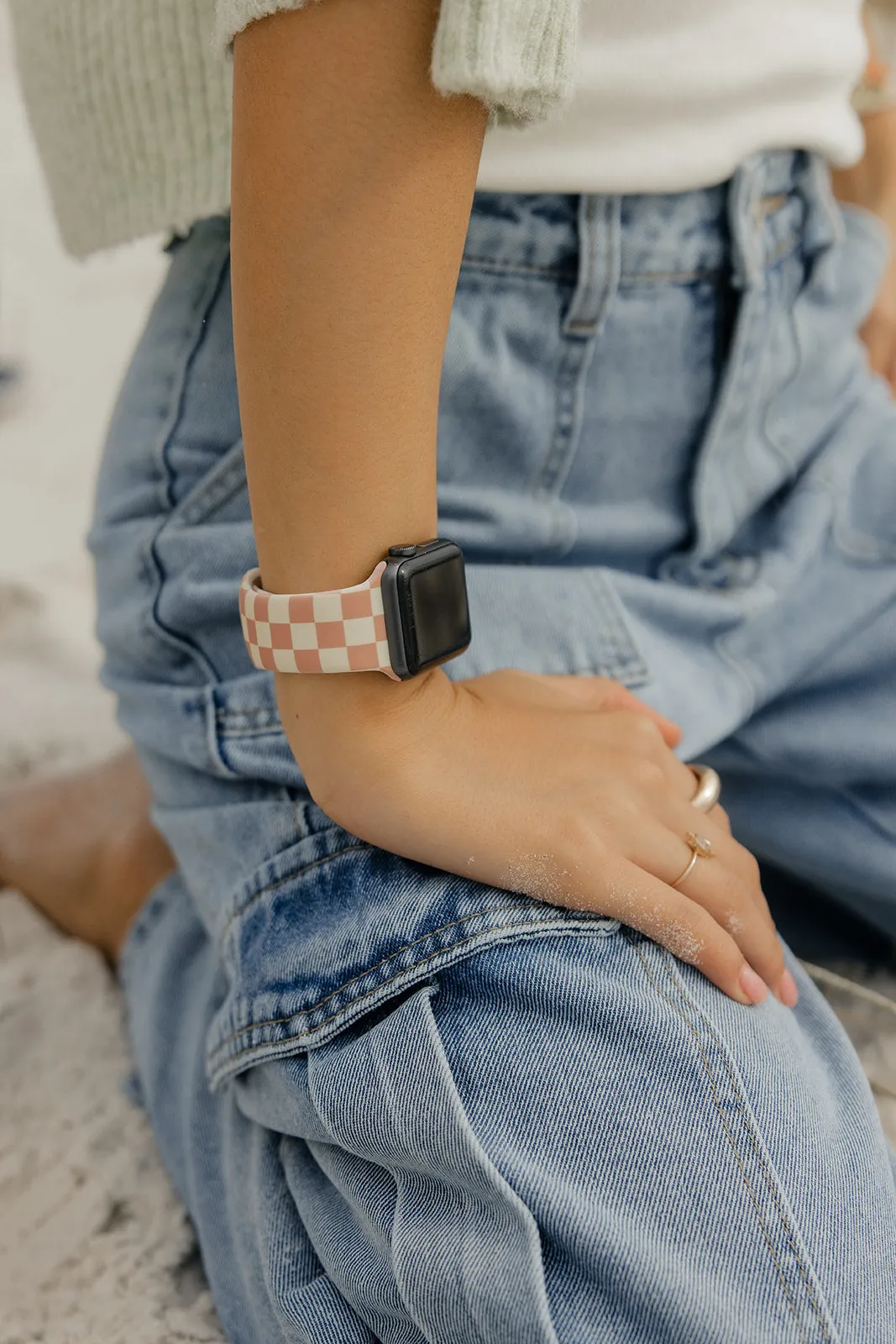 Blush Check Apple Watch Band sold by Roolee