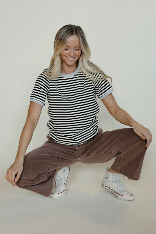 Meet Me at Noon Striped Tee made by Wishlist