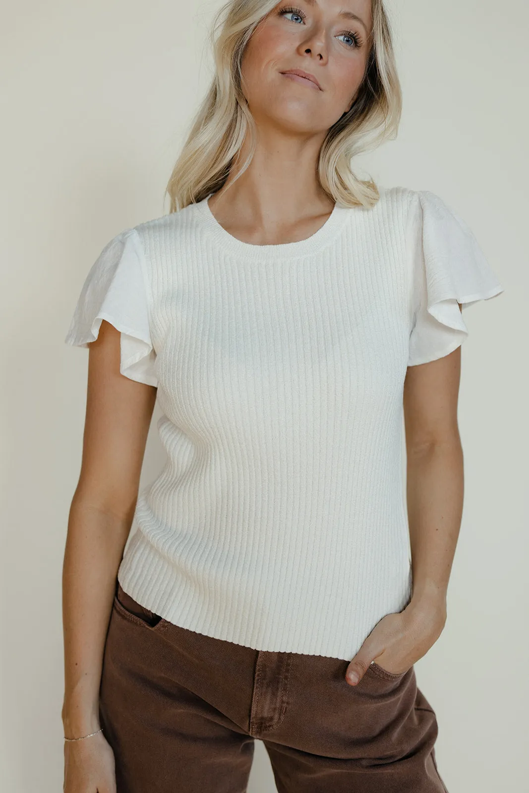 Fresh Air Flutter Sleeve Blouse sold by Roolee product image thumbnail 5