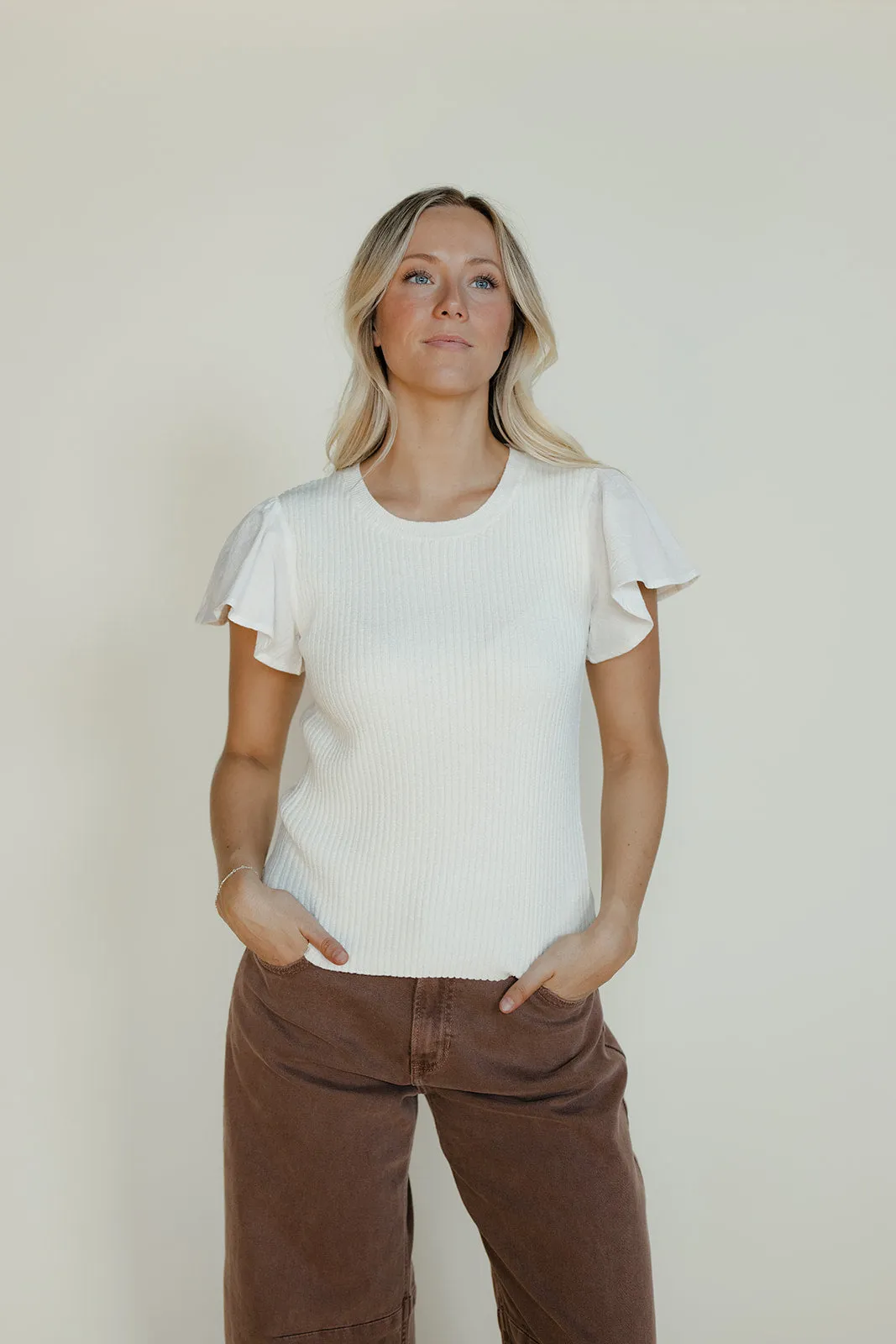 Fresh Air Flutter Sleeve Blouse sold by Roolee product image thumbnail 3