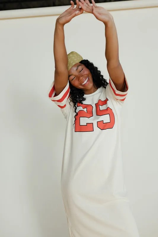 Varsity Weekend T-Shirt Dress sold by Roolee