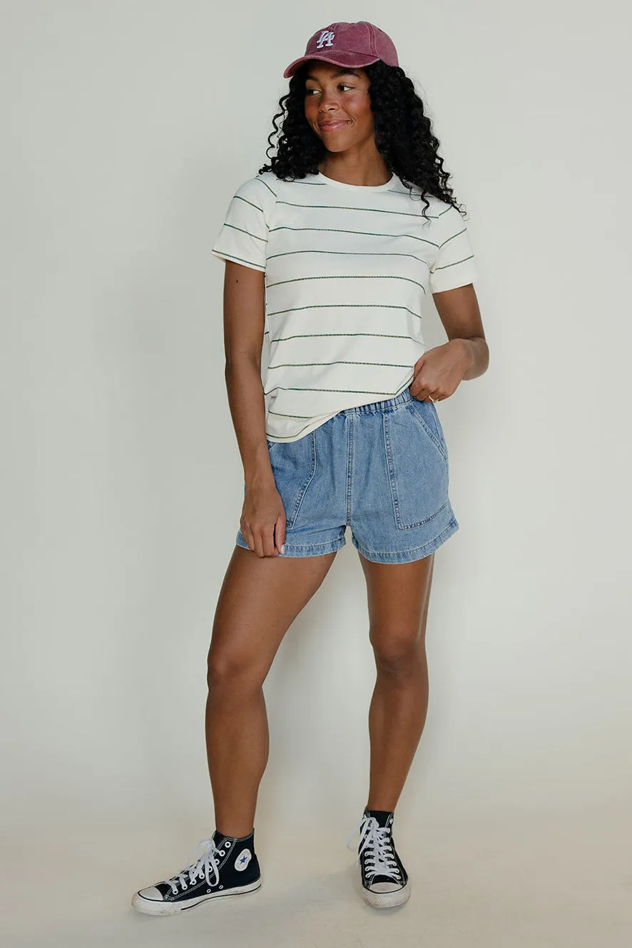 Clean Lines Striped Tee sold by Roolee