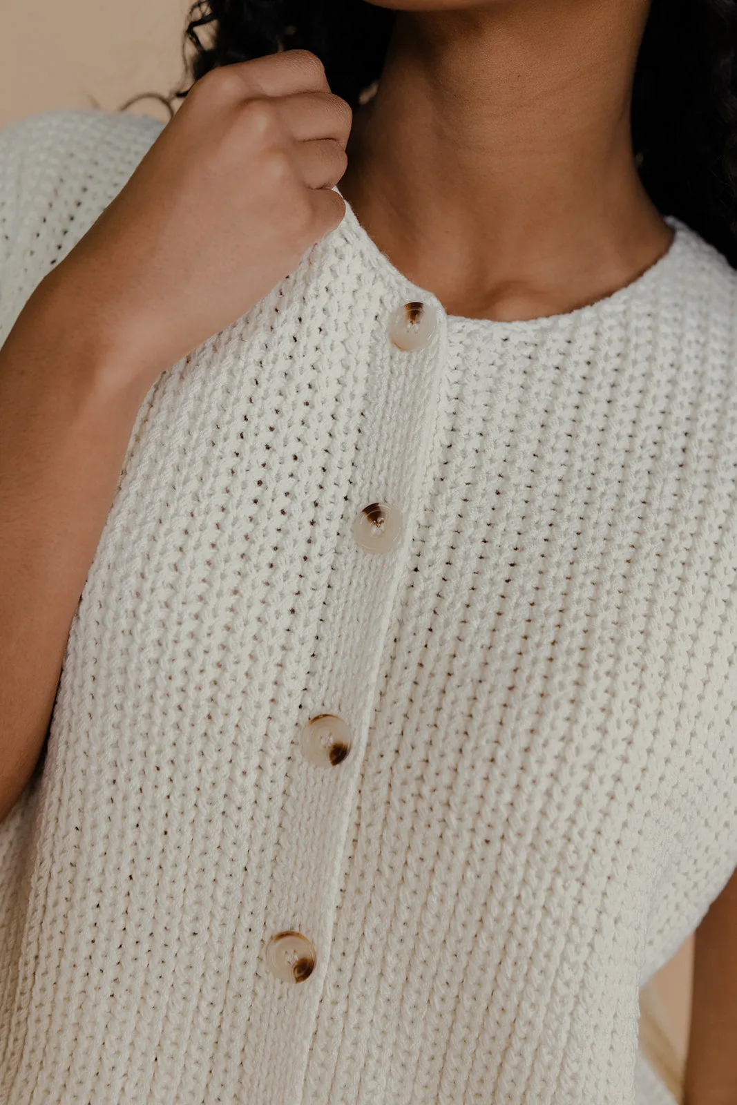 Honey Button Knit Vest sold by Roolee product image thumbnail 3
