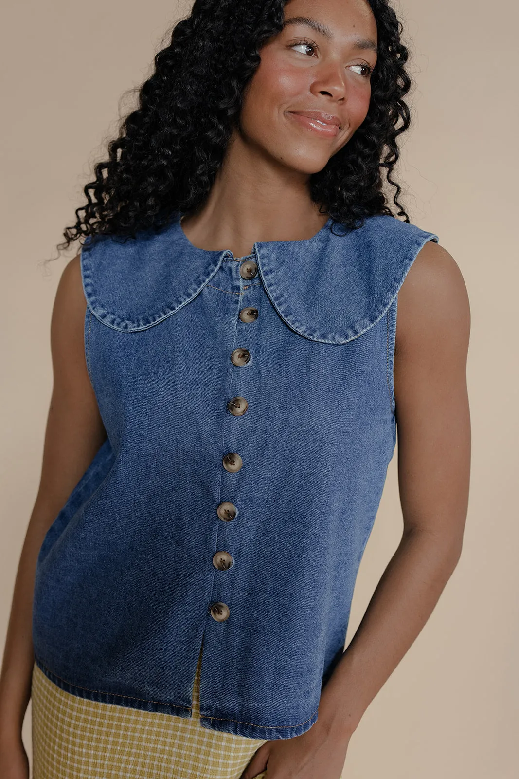 Blue Jay Collared Blouse sold by Roolee