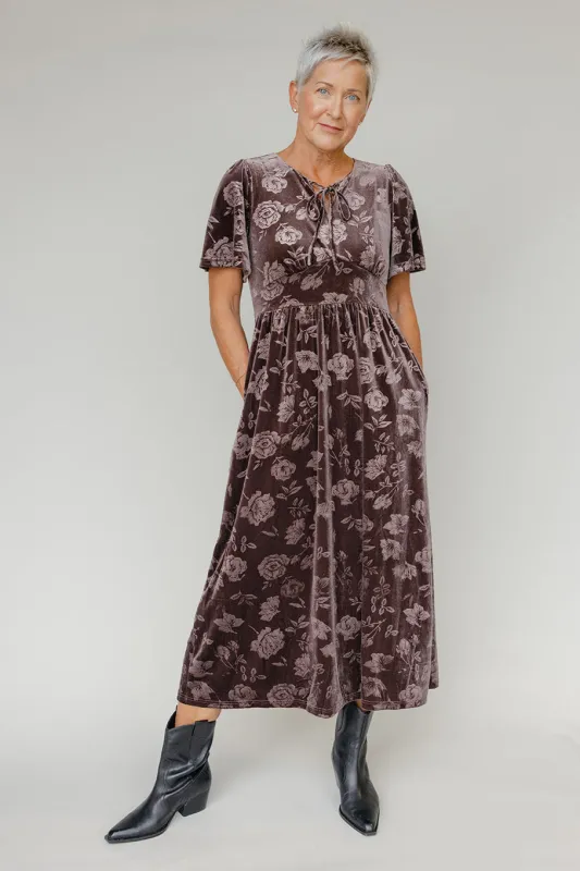 Velvet Ember Midi Dress sold by Roolee