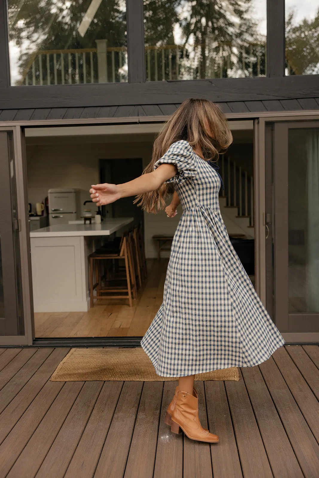 Squarely Yours Gingham Dress sold by Roolee product image thumbnail 3