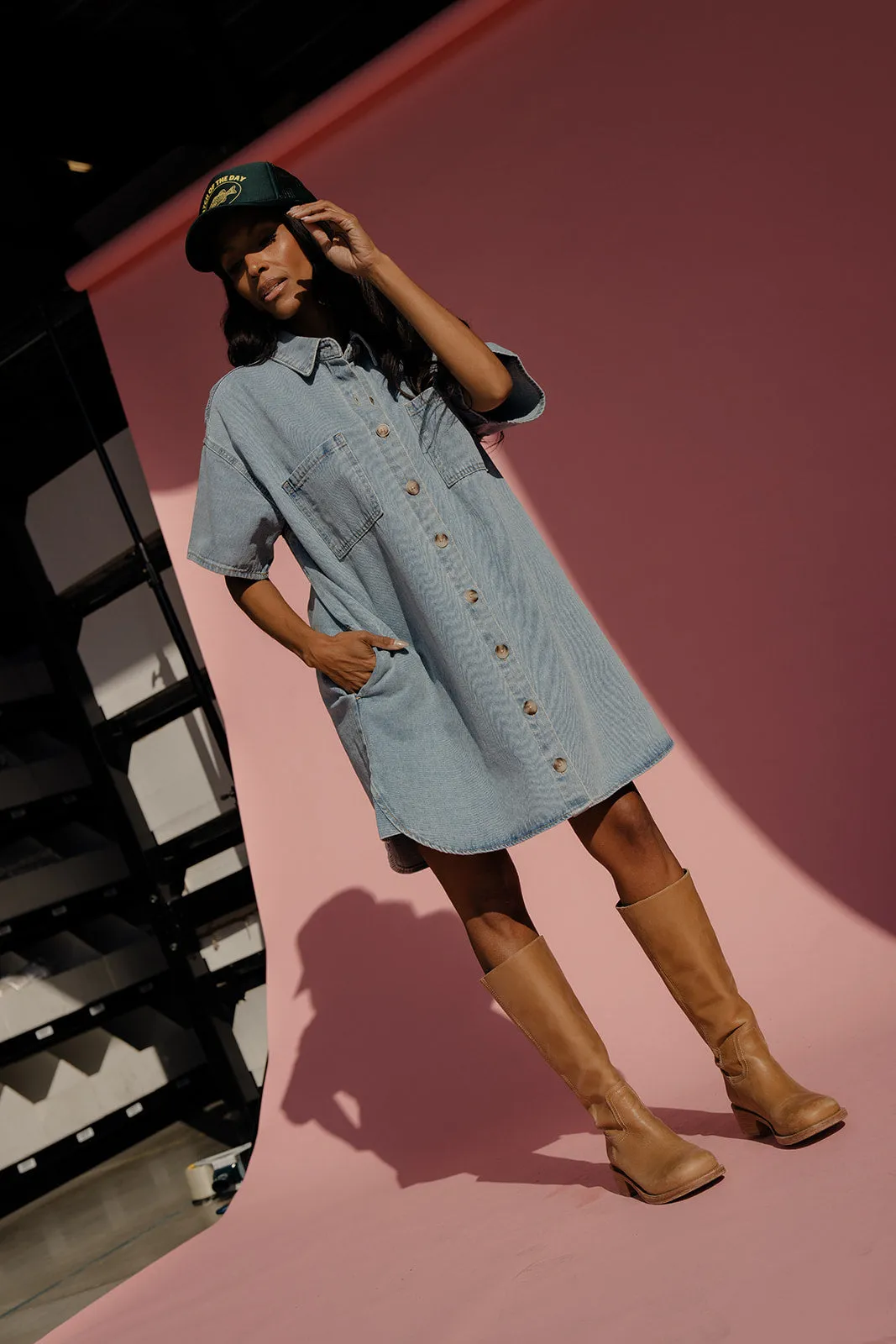 Blueberry Pie Denim Dress sold by Roolee product image thumbnail 3