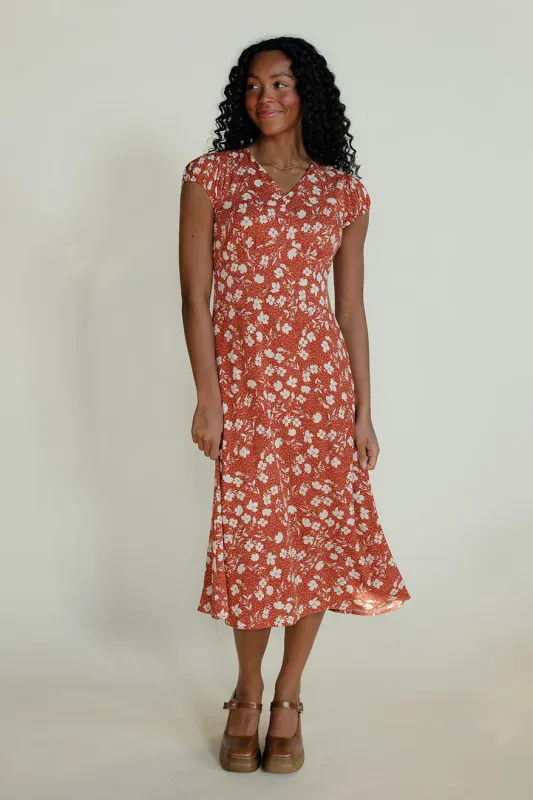 Painted Petals Floral Dress sold by Roolee