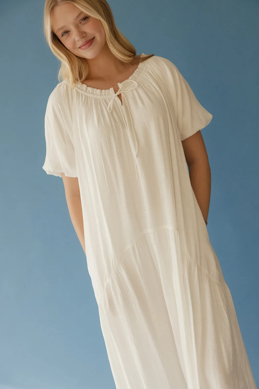Daydreams Puff Sleeve Maxi sold by Roolee