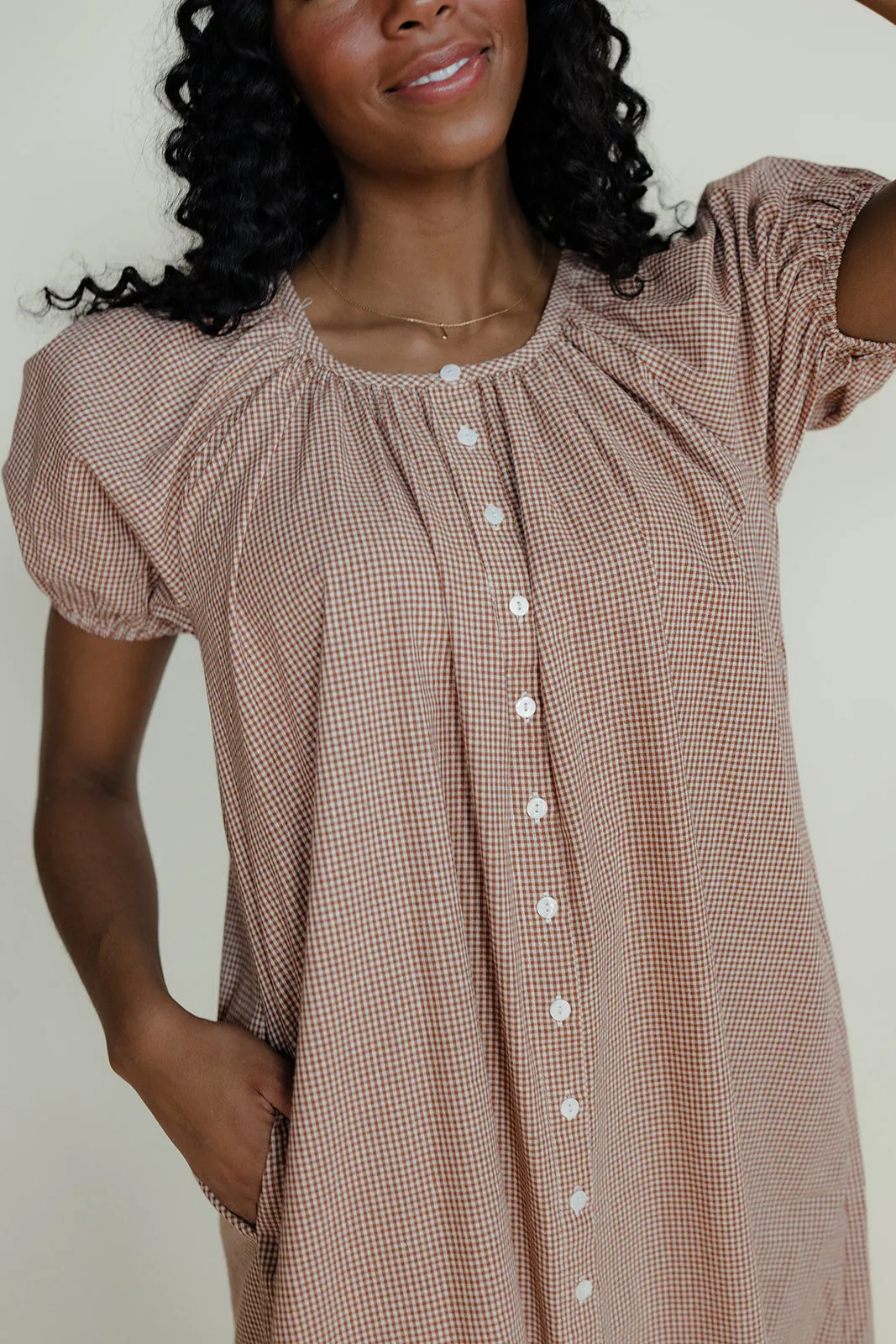 Golden Days Gingham Dress sold by Roolee product image thumbnail 4