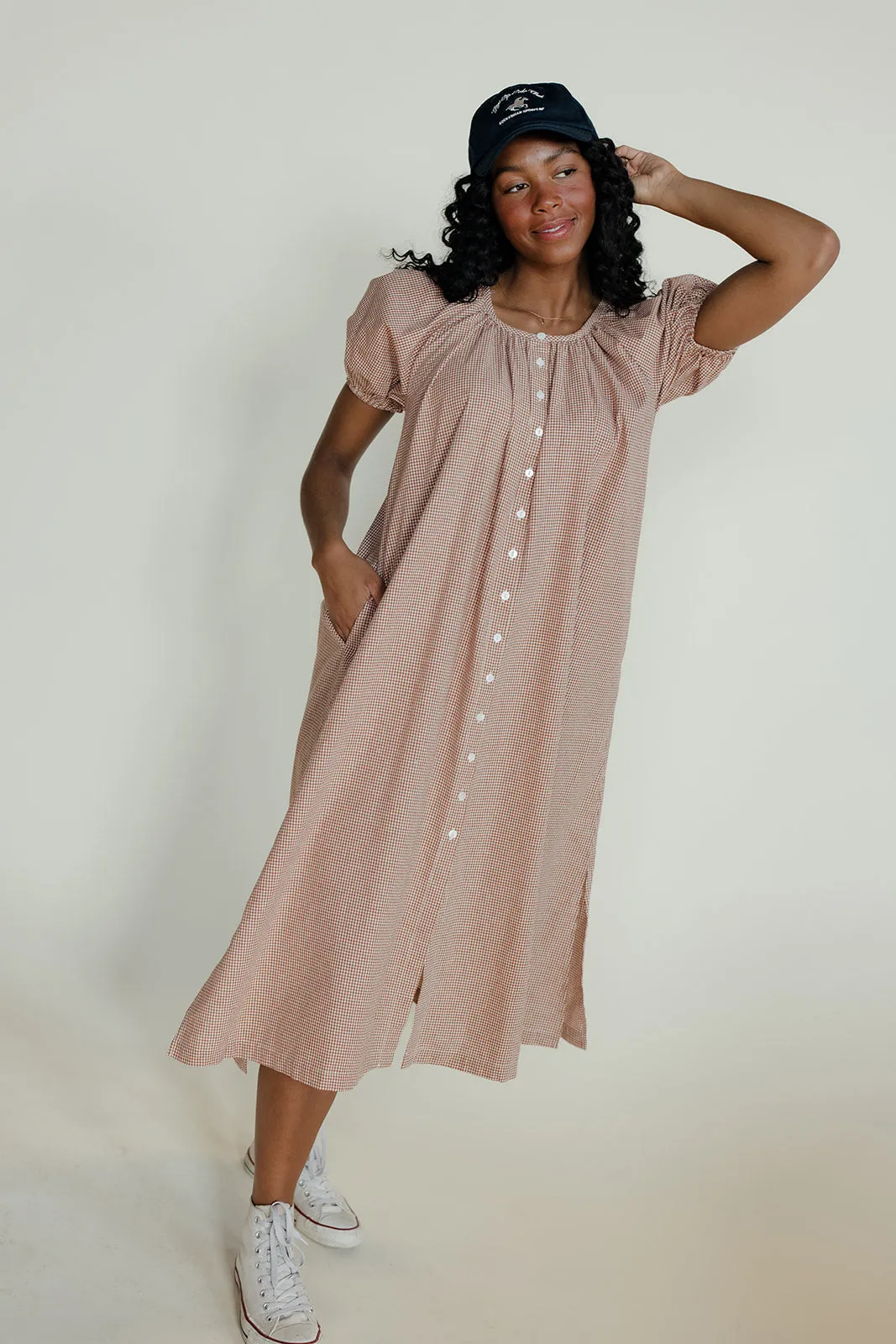 Golden Days Gingham Dress sold by Roolee