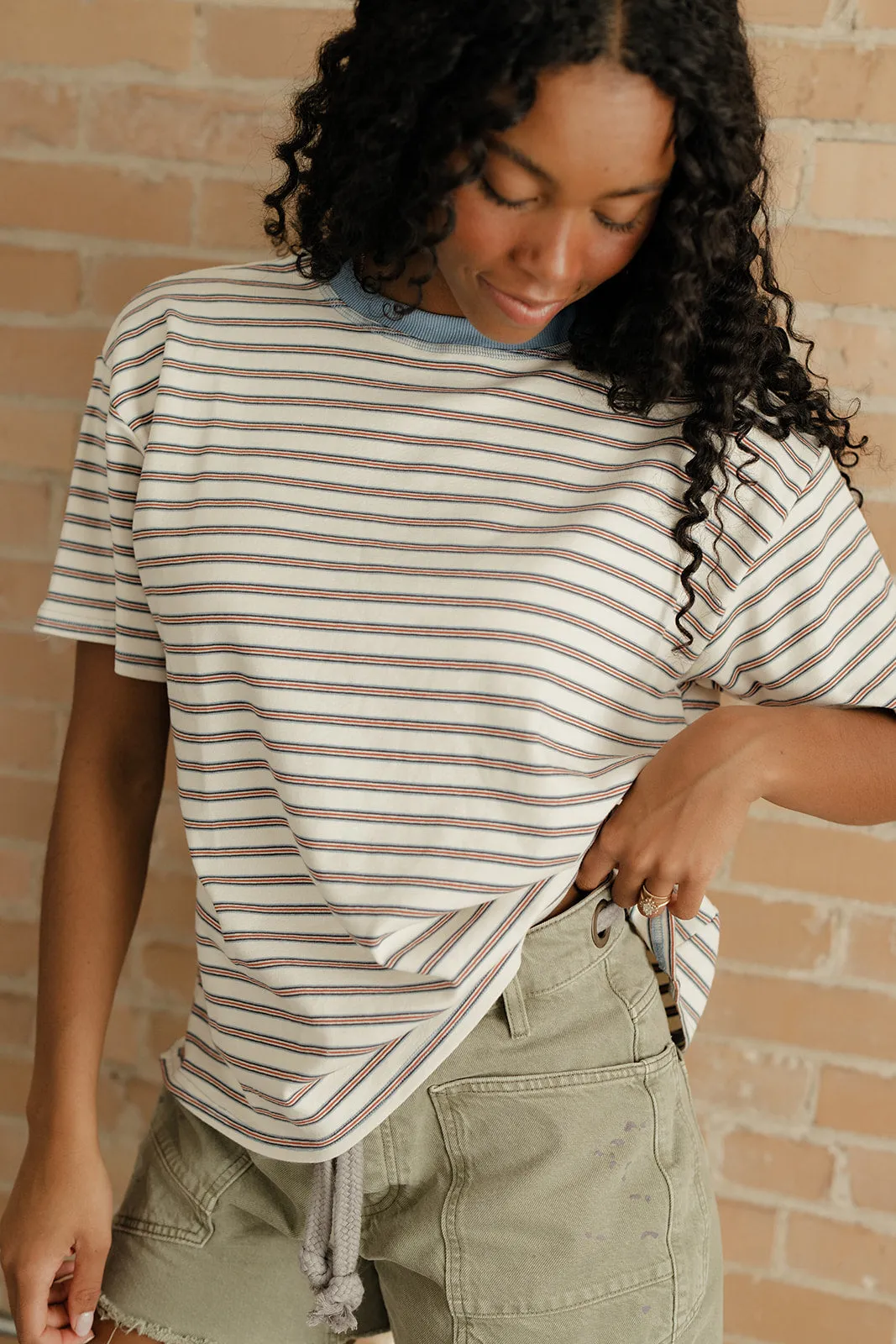 Wide Open Spaces Striped Tee sold by Roolee