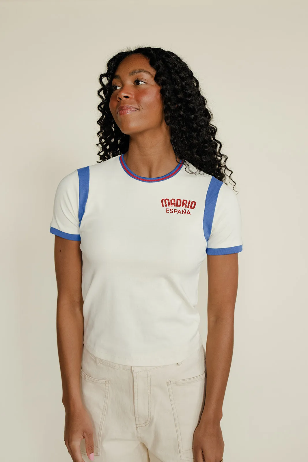 Madrid Morning Ringer Tee sold by Roolee product image thumbnail 3