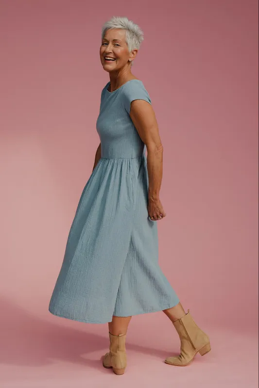 Lake Breeze Midi Dress made by BE COOL