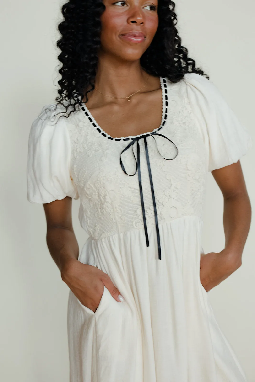 Homespun Honey Tie Dress sold by Roolee product image thumbnail 5