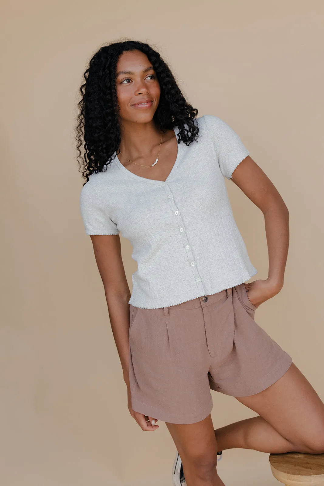 Outfit of the Day Linen Shorts sold by Roolee product image thumbnail 4