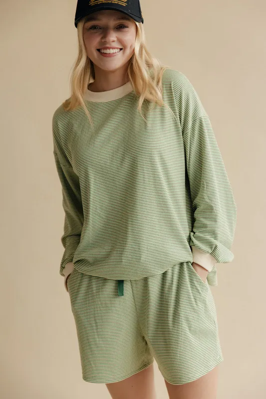 Under It All Stripe Pullover made by Polagram