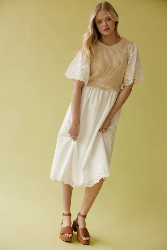 Sweet Prairie Detail Midi Dress made by In February