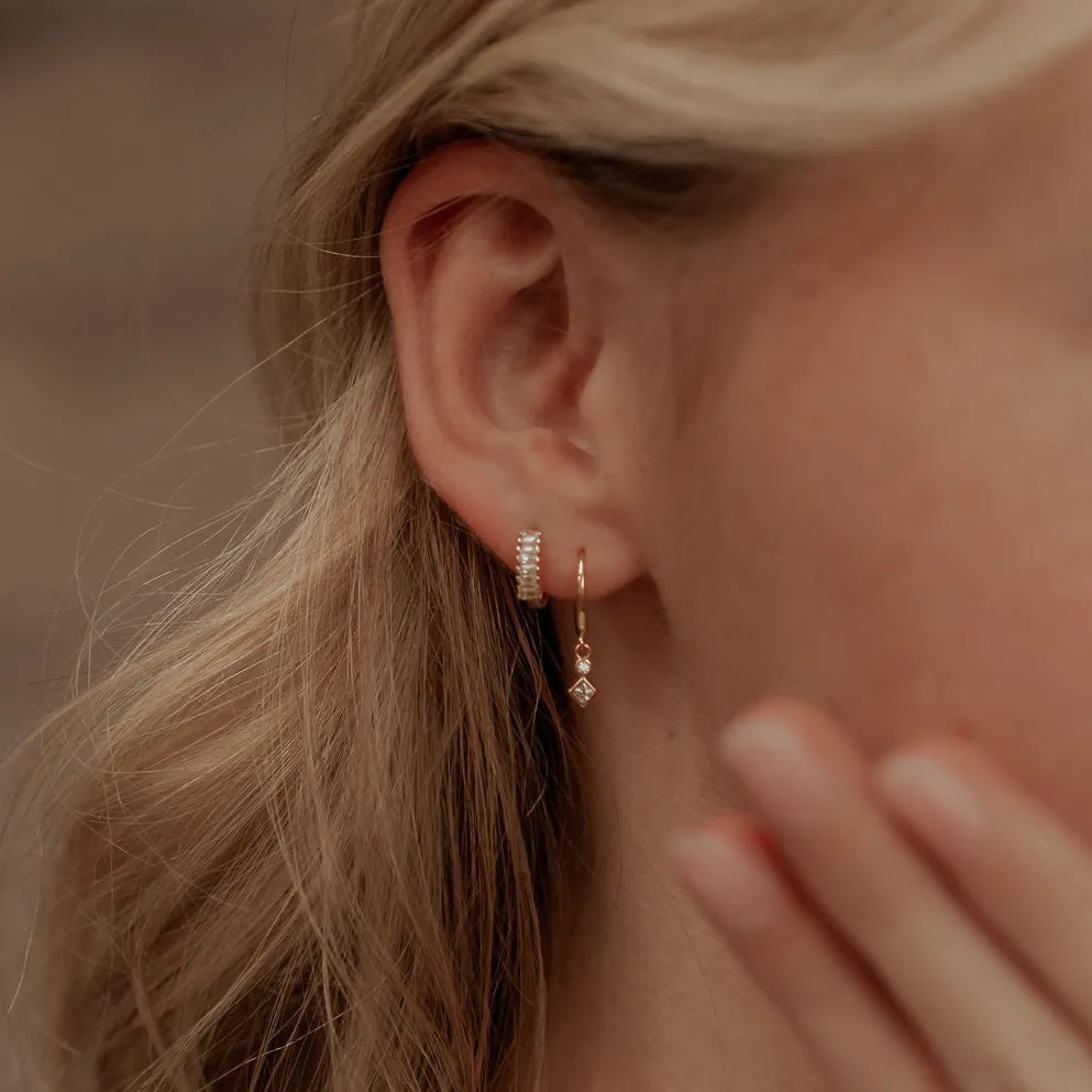 Willow Diamond Dangle Hoops sold by Roolee product image thumbnail 2