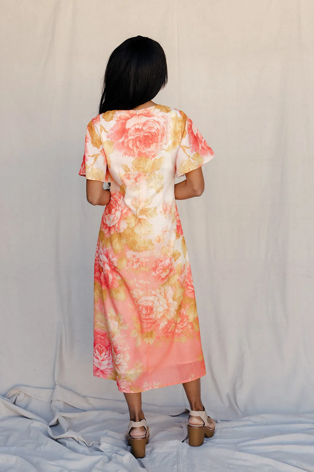 Blushing Meadow Flutter Sleeve Dress sold by Roolee product image thumbnail 4