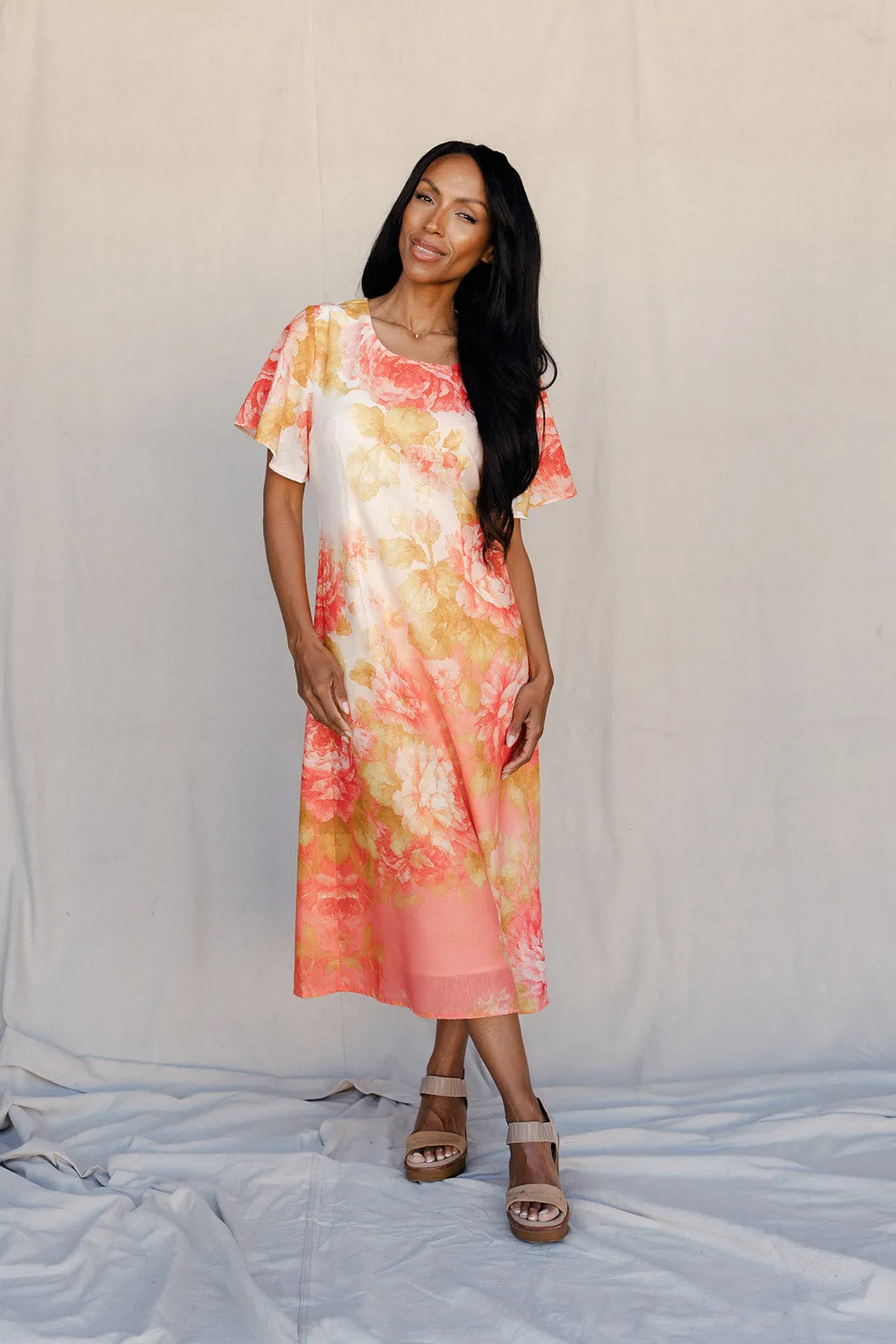 Blushing Meadow Flutter Sleeve Dress sold by Roolee product image thumbnail 2