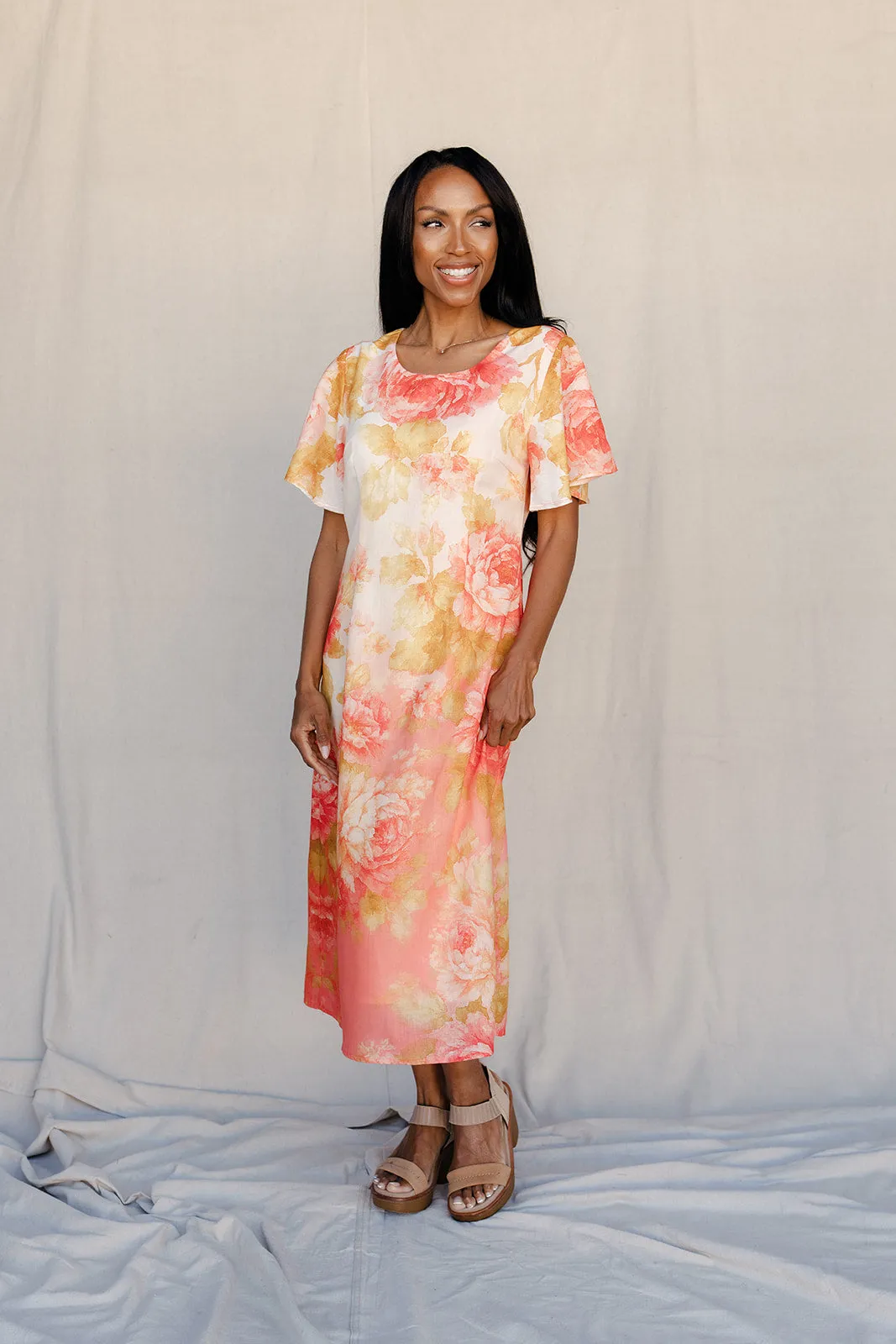 Blushing Meadow Flutter Sleeve Dress sold by Roolee product image thumbnail 3