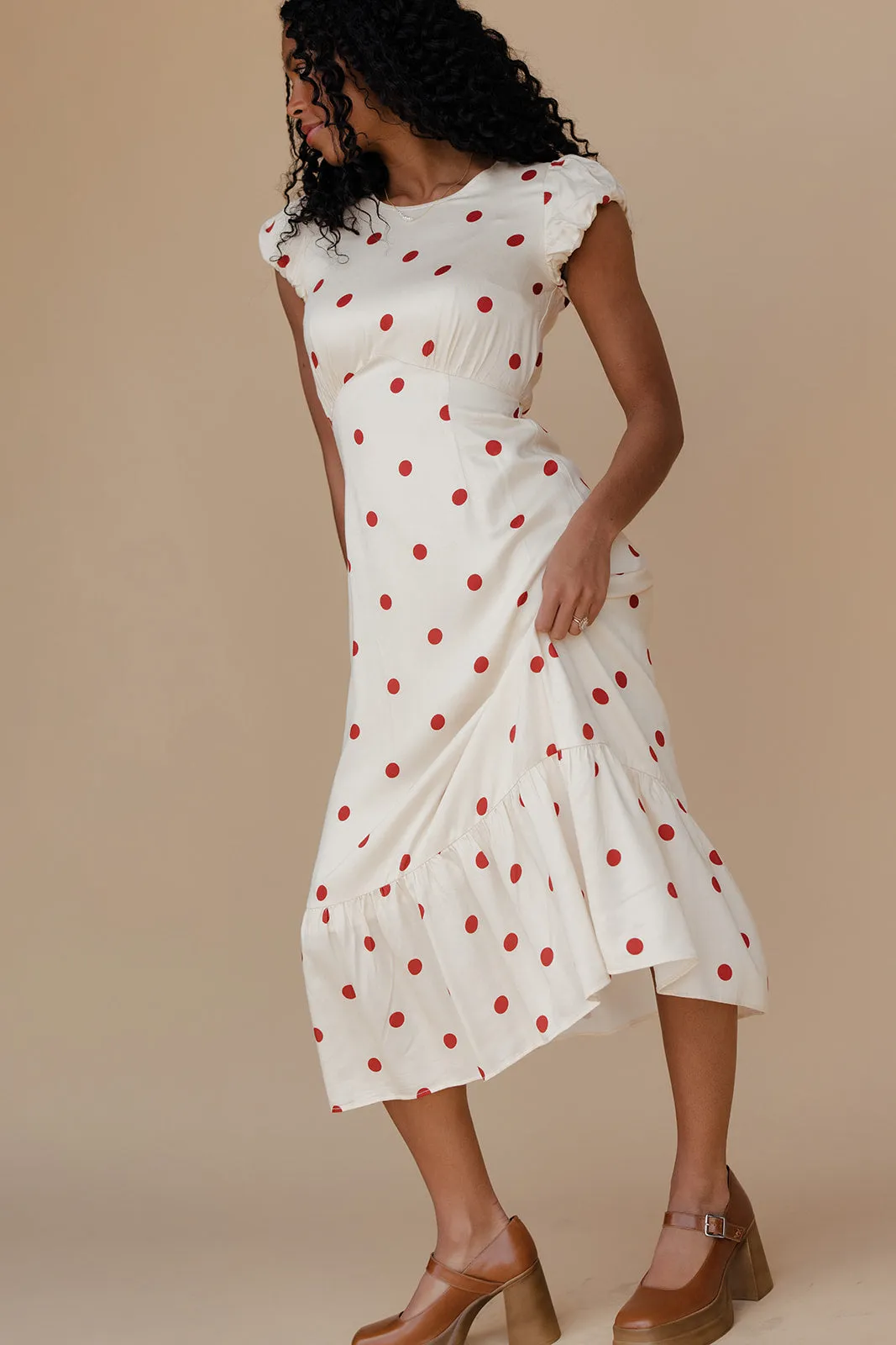 Amelie Polkadot Midi Dress sold by Roolee product image thumbnail 3