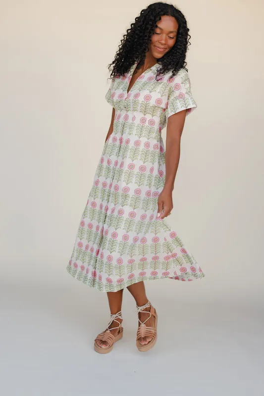 Pretty In Petals Midi Dress made by THML