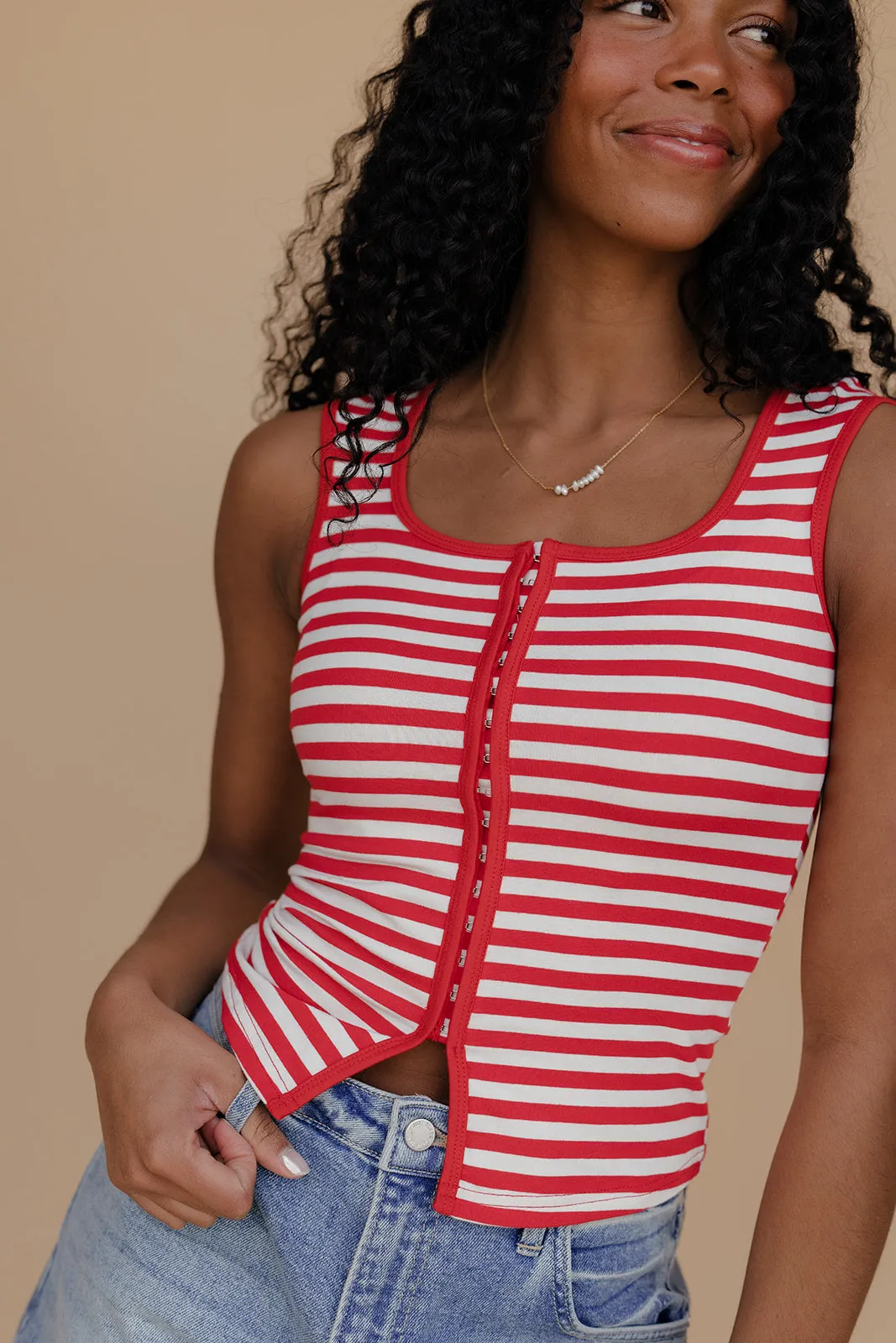 Summer Sweet Stripe Tank sold by Roolee