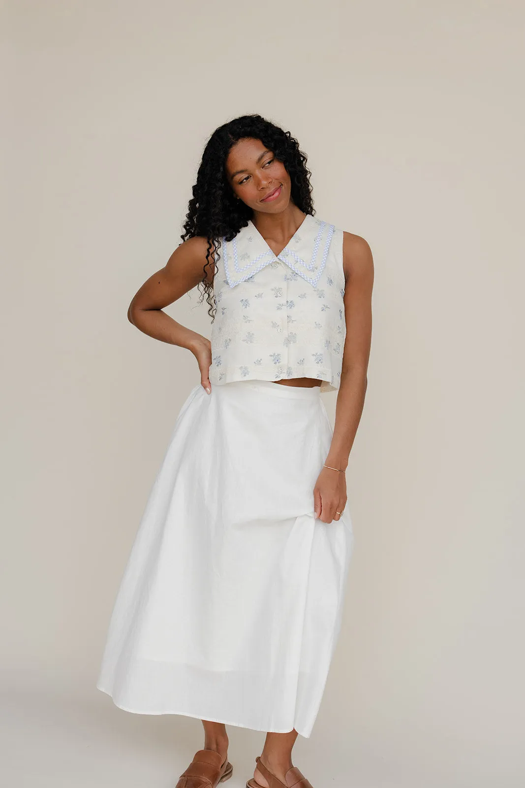 Forget Me Not Collared Tank sold by Roolee product image thumbnail 5