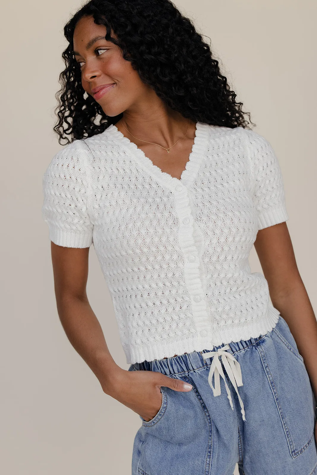 Cloud Nine Detail Cardi sold by Roolee