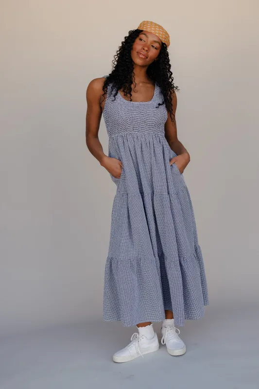 Sutton Gingham Maxi Dress made by Polagram