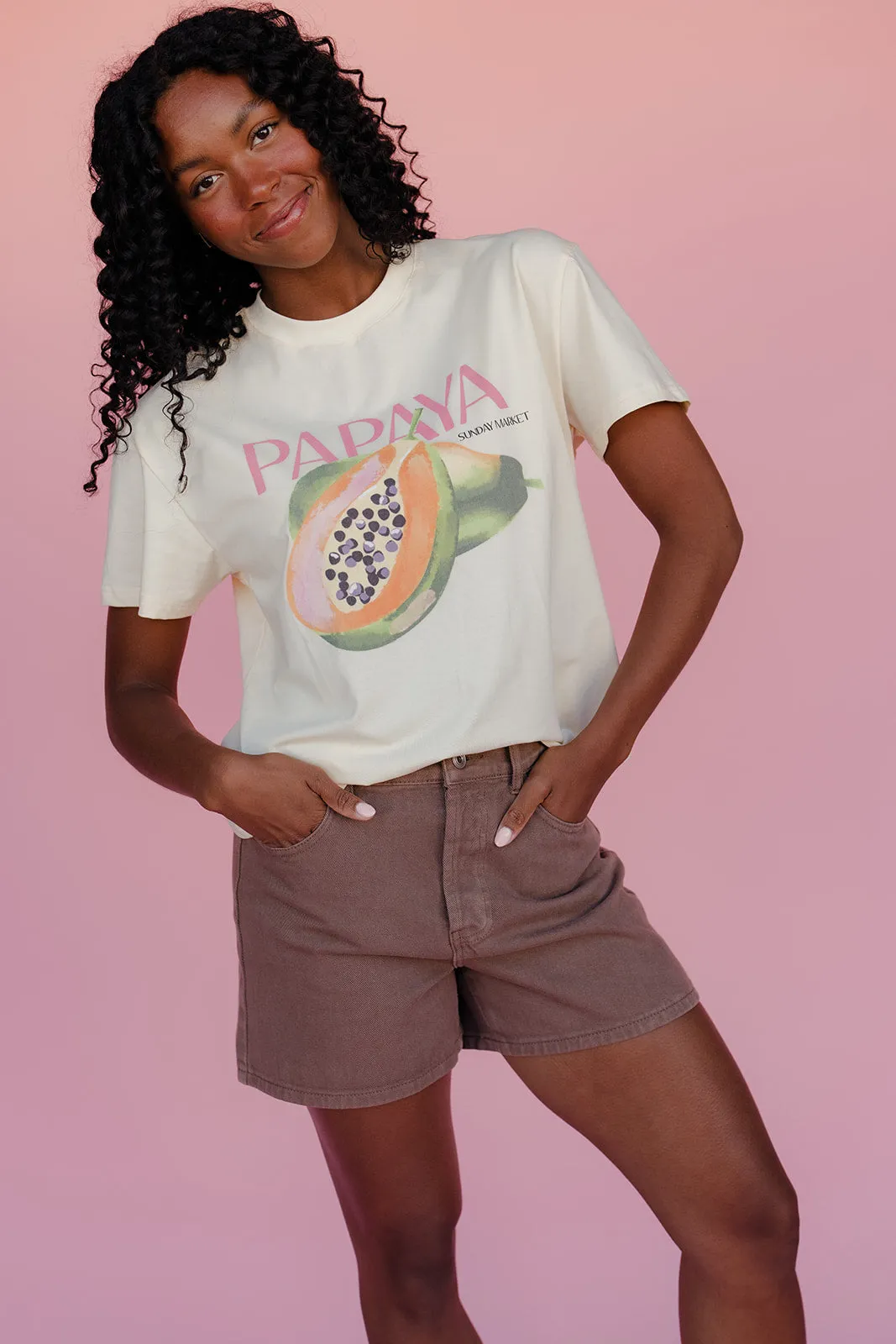 Sun Kissed Papaya Tee sold by Roolee