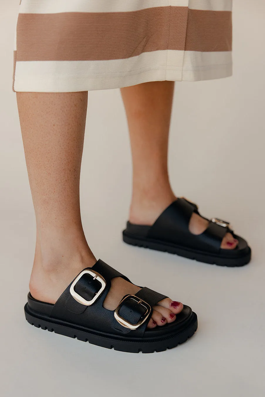 MIA Gen Gold Buckle Sandal sold by Roolee