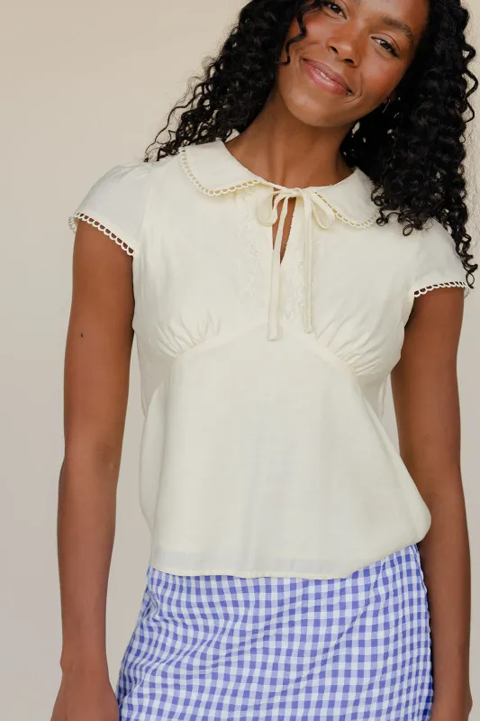 Honey Tie Neck Blouse made by In February