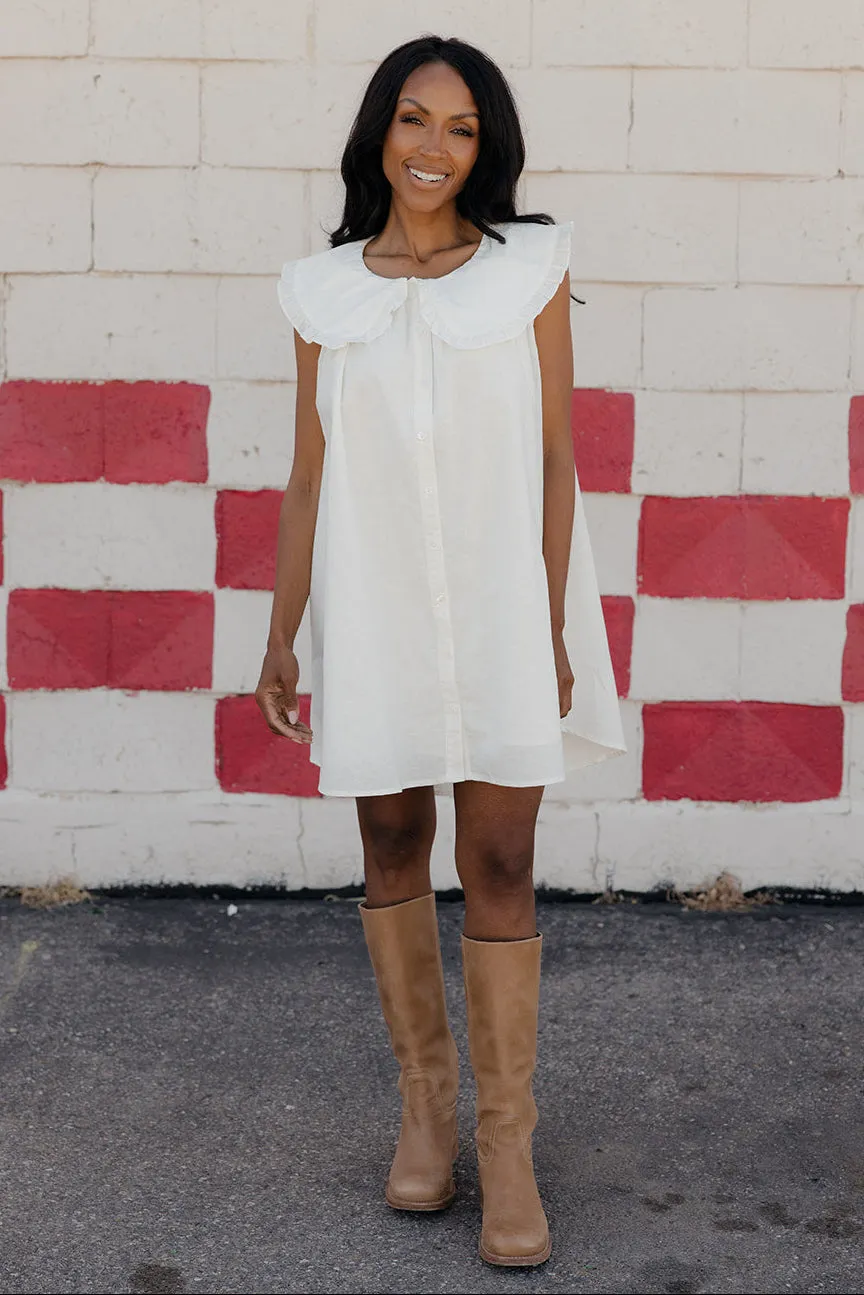 Red, White & Ruffles Collared Dress sold by Roolee product image thumbnail 3