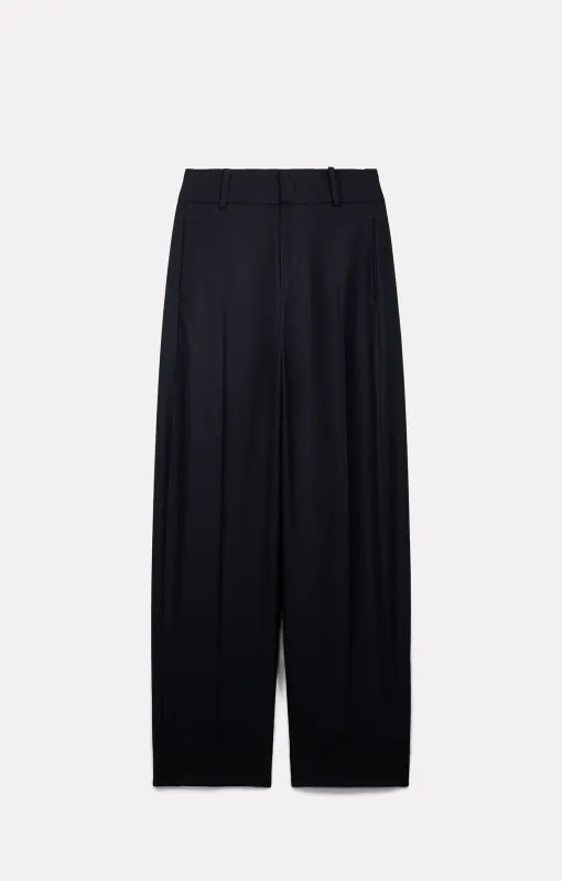 PANTALON LOU EN LAINE NAVY made by Roseanna