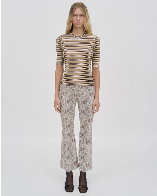CROPPED SLEEVE T-SHIRT - STRIPE sold by Rosetta Getty