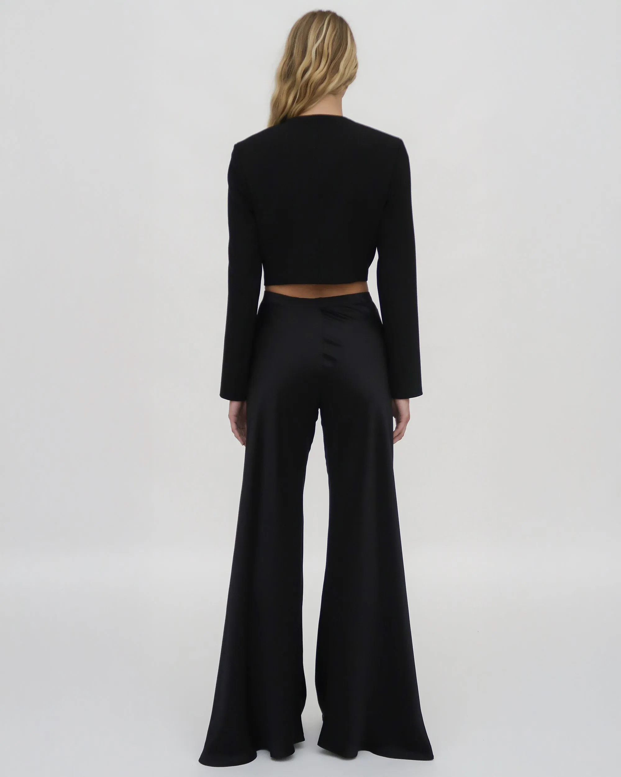 CROPPED BUTTON FRONT JACKET - WOOL SCUBA SUITING sold by Rosetta Getty product image thumbnail 4