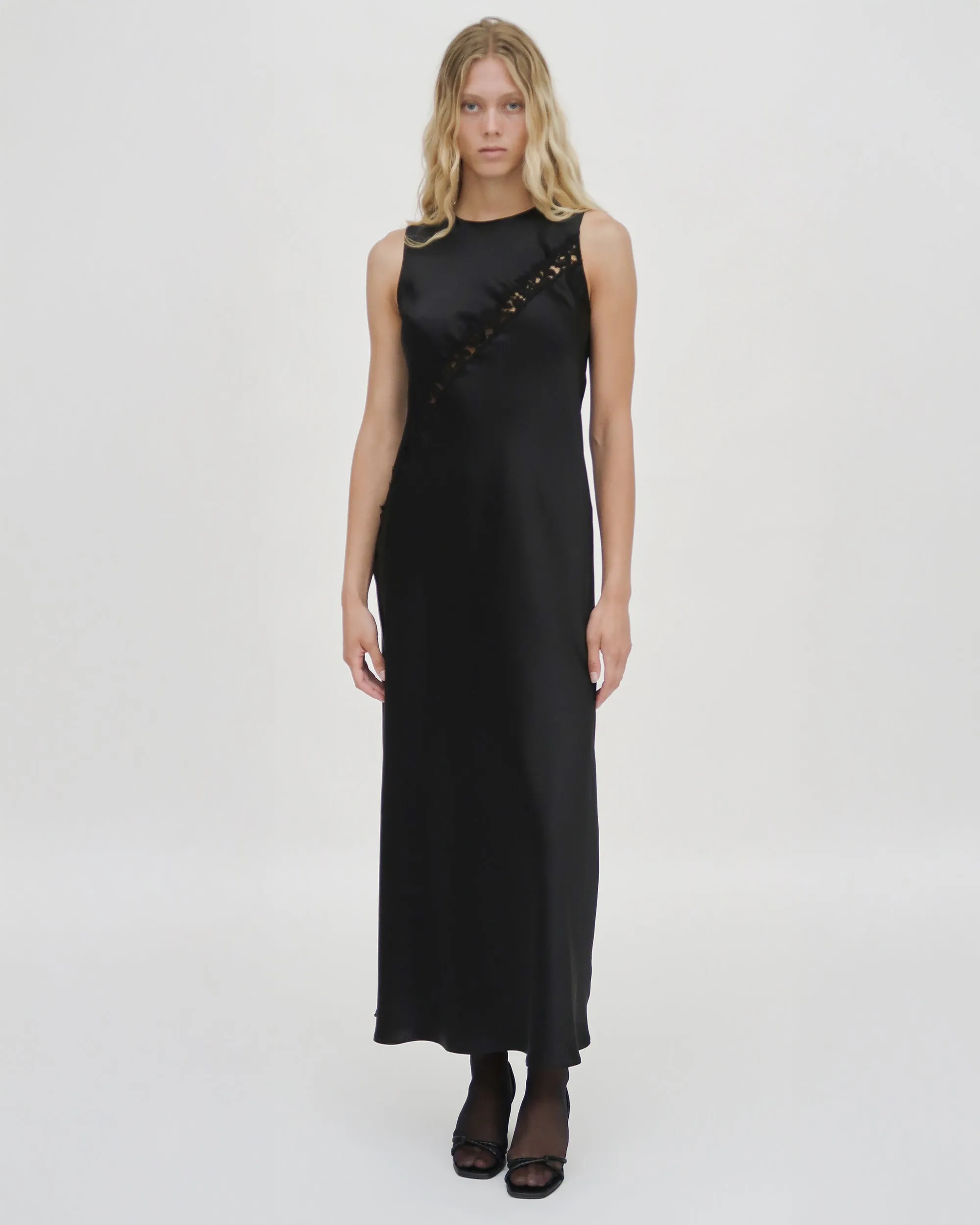 BIAS LACE PANEL DRESS sold by Rosetta Getty