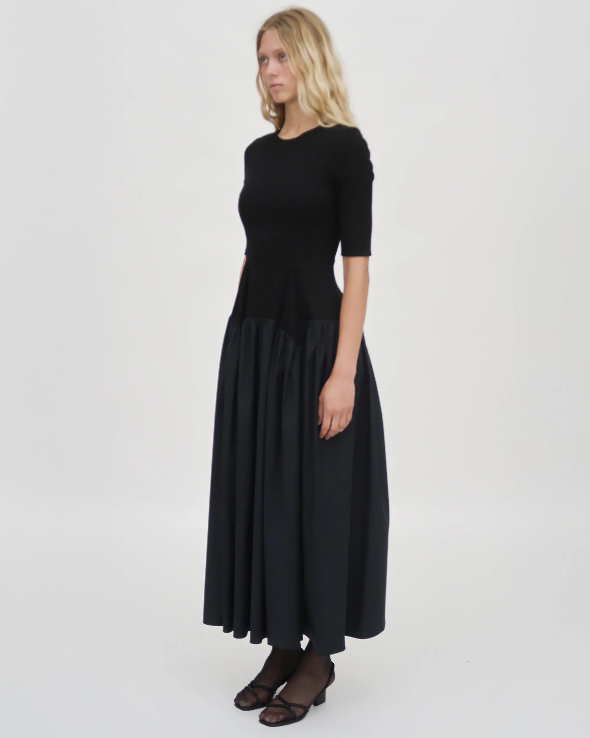 FITTED GATHERED PEPLUM COMBO DRESS sold by Rosetta Getty product image thumbnail 5