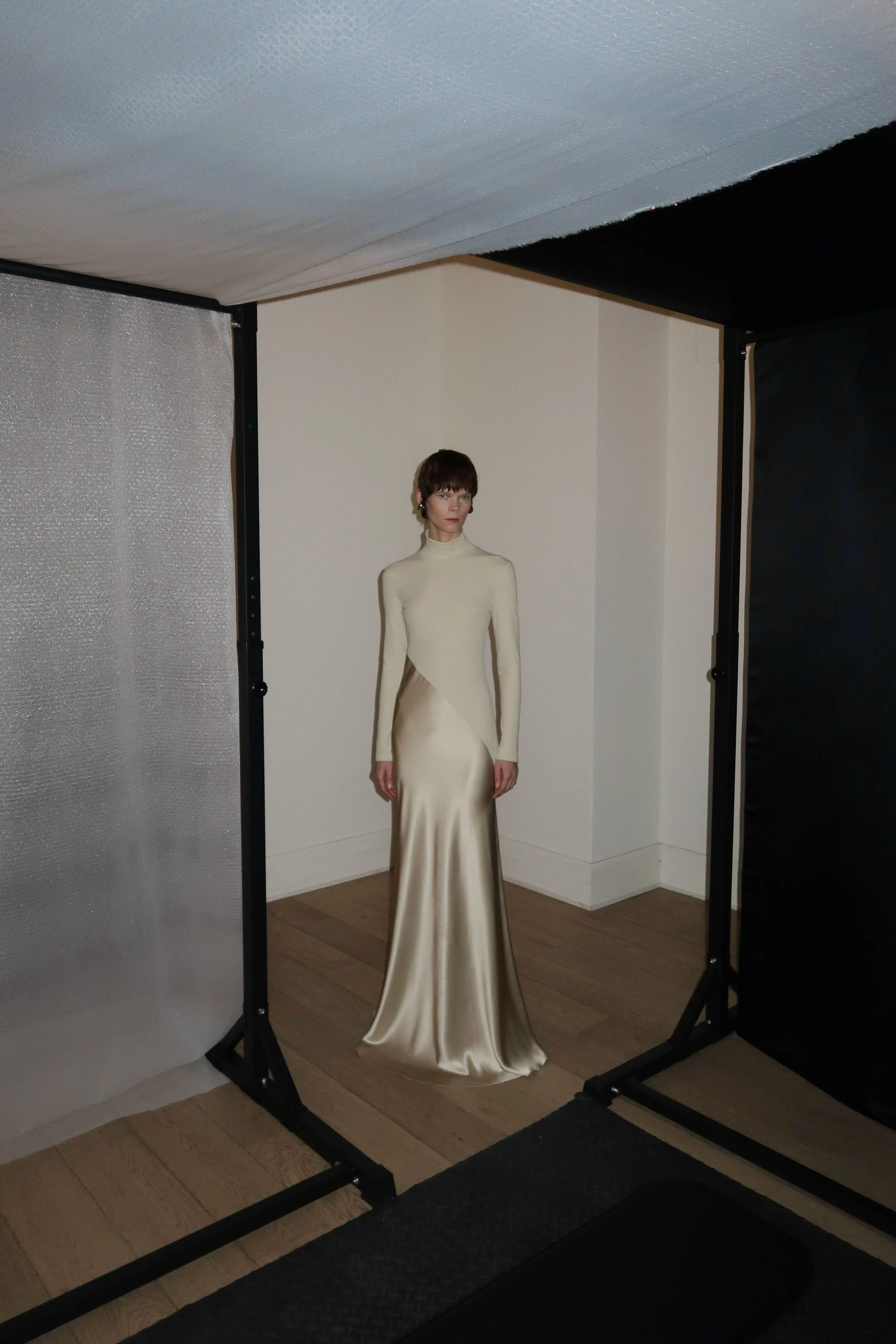 BIAS TURTLENECK COMBO MAXI DRESS sold by Rosetta Getty product image thumbnail 2