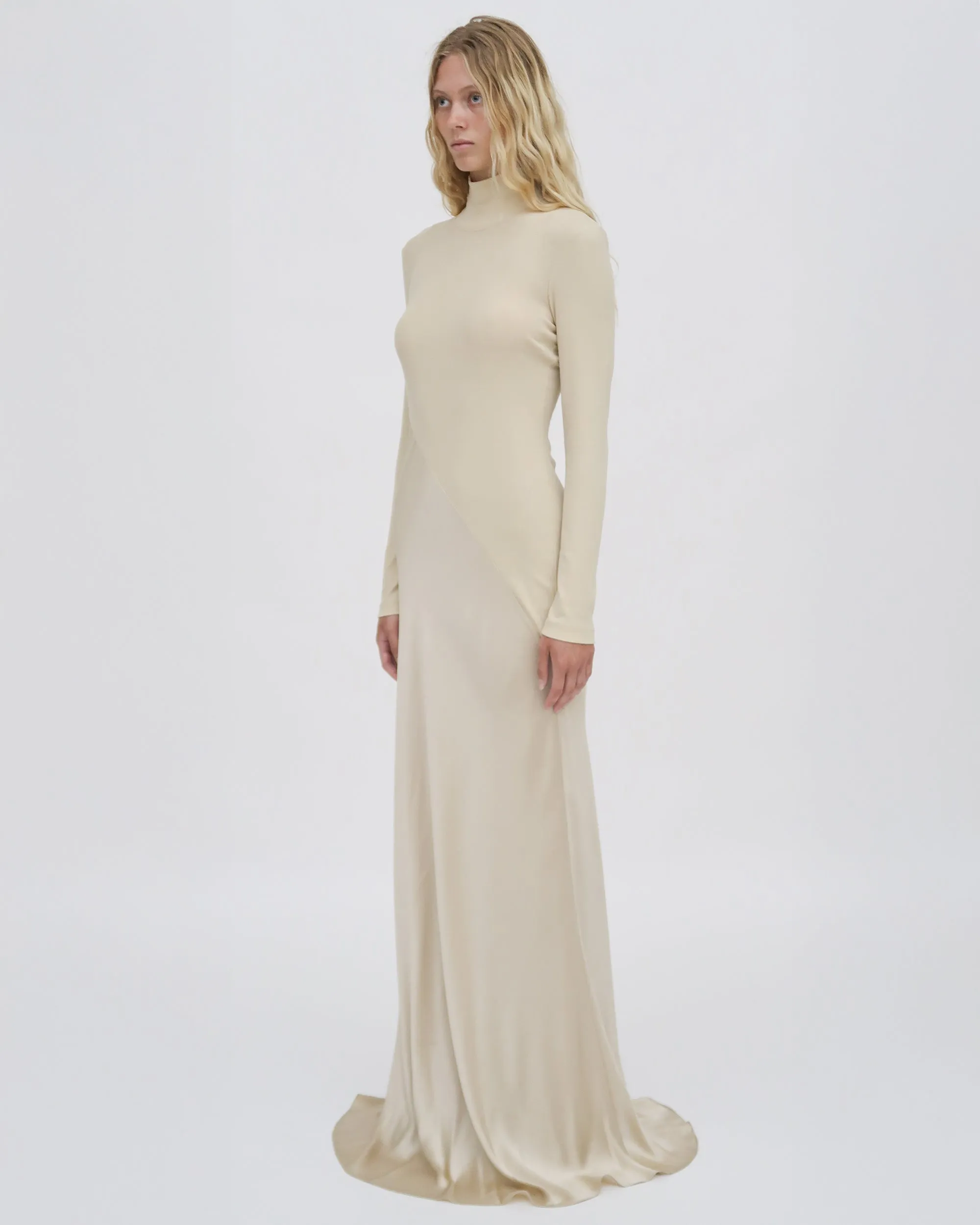 BIAS TURTLENECK COMBO MAXI DRESS sold by Rosetta Getty product image thumbnail 4